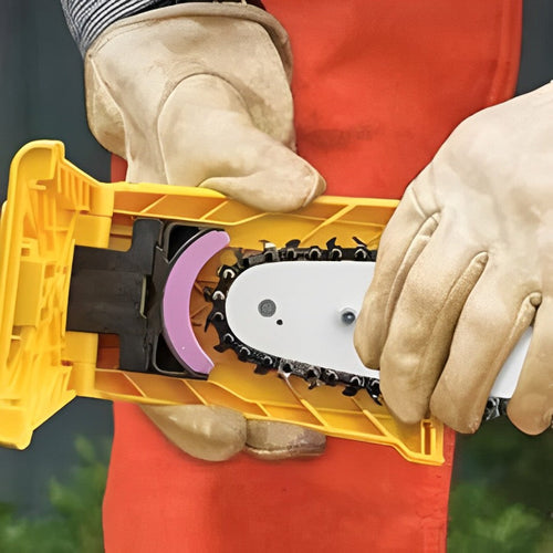 Affilatore per denti di motosega in acciaio, design ergonomico, per affilatura professionale e hobbistica, compatibile con diverse motoseghe-VISOTKI