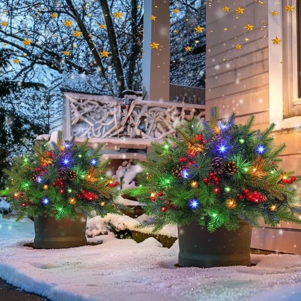 Albero di Natale Artificiale Pre-illuminato per Urna - Decorazione Festiva in PVC - Ideale per Addobbi Natalizi-VISOTKI
