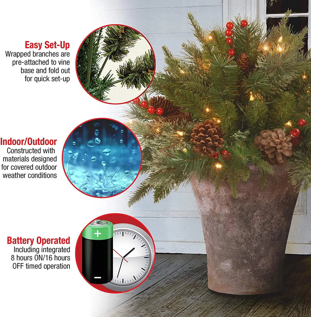 Albero di Natale artificiale pre-illuminato per decorazione di urne - Filler elegante per festività natalizie-VISOTKI