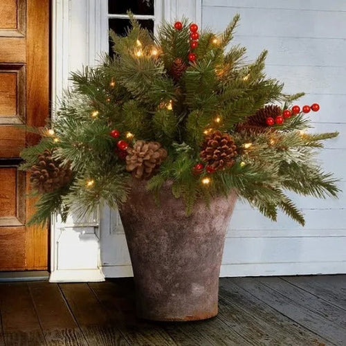 Albero di Natale artificiale pre-illuminato per decorazione di urne - Filler elegante per festività natalizie-VISOTKI