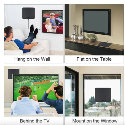 Antenna HDTV Digitale Amplificata Interna 300 Miglia con Amplificatore di Segnale per Ricezione TV di Qualità-VISOTKI