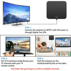 Antenna HDTV Digitale Amplificata Interna 300 Miglia con Amplificatore di Segnale per Ricezione TV di Qualità-VISOTKI