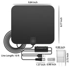 Antenna HDTV Digitale Amplificata Interna 300 Miglia con Amplificatore di Segnale per Ricezione TV di Qualità-VISOTKI