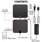 Antenna HDTV Digitale Amplificata Interna 300 Miglia con Amplificatore di Segnale per Ricezione TV di Qualità-VISOTKI