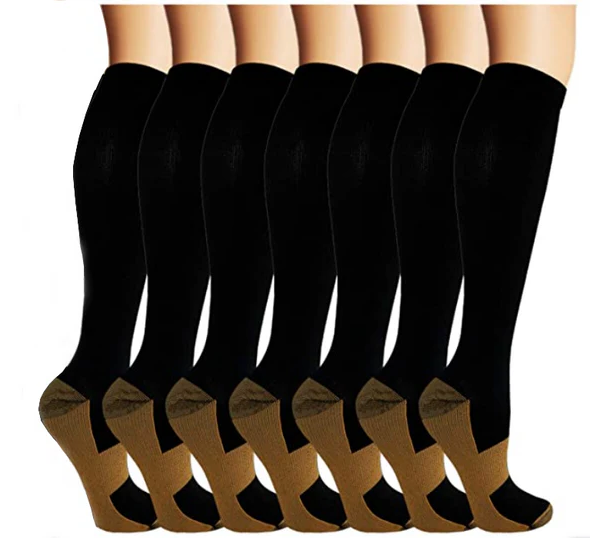 Calze Compressione Rame 7 Paia per Allenamento e Recupero - Unisex, Comfort e Supporto per Attività Fisica-VISOTKI