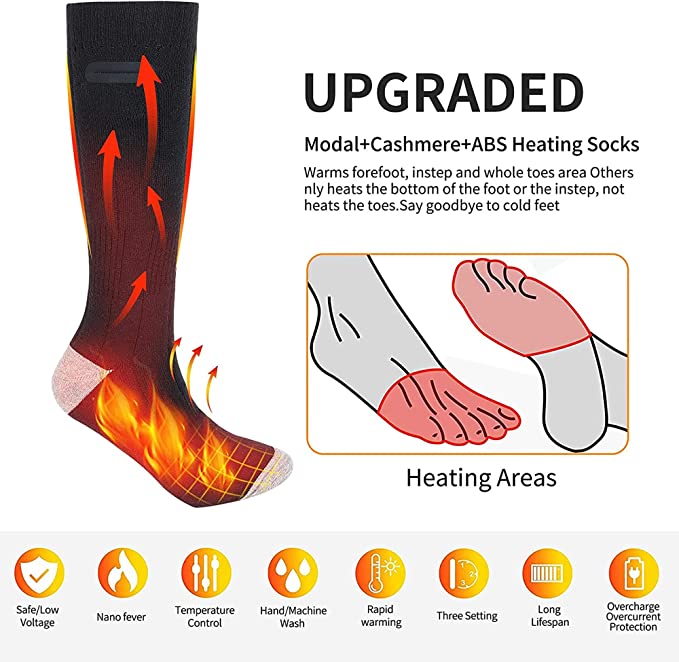Calze Riscaldate in Fibra Termica per Comfort e Calore - Ideali per Attività all'Aperto e Uso Quotidiano-VISOTKI