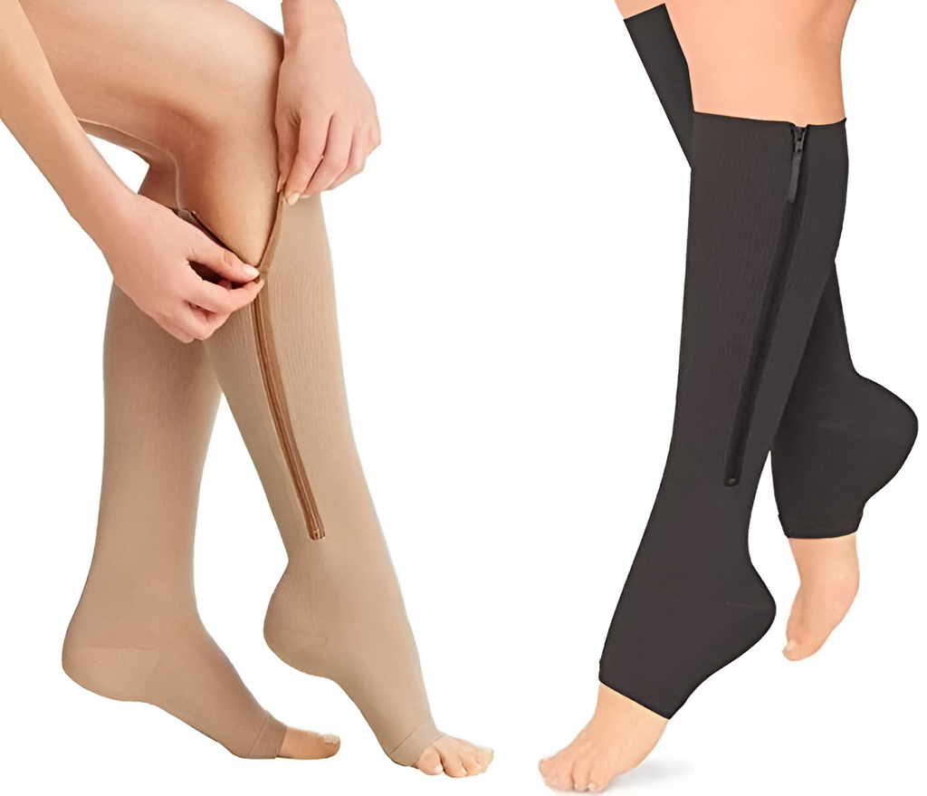 Calze a Compressione 20-30 mmHg con Cerniera per Supporto e Comfort - Ideali per Attività Quotidiane e Sportive-VISOTKI