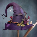 Cappello da Strega in Feltro per Halloween - Accessorio Costume Festa - Design Classico e Elegante-VISOTKI