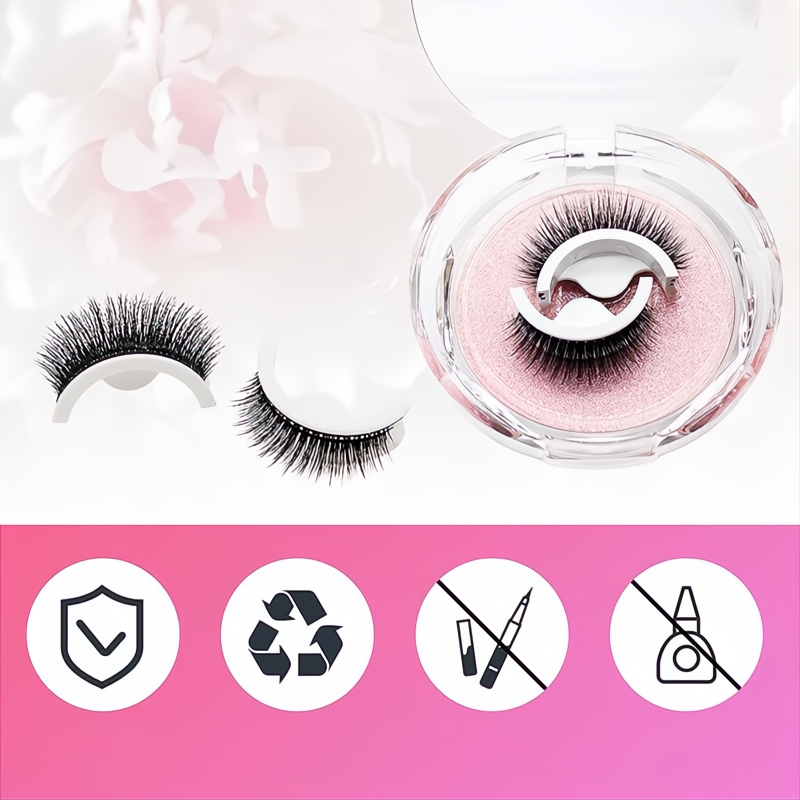 Ciglia Riutilizzabili Autoadesive Premium in Vison Naturale per Look Elegante e Duraturo - Facili da Applicare e Rimuovere-VISOTKI