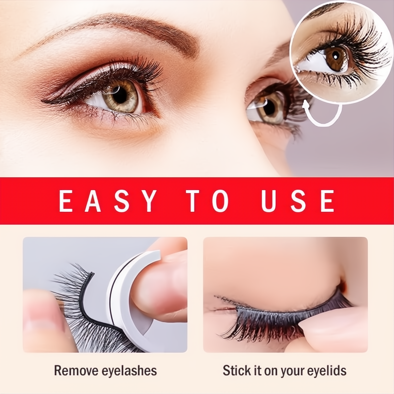 Ciglia Riutilizzabili Autoadesive Premium in Vison Naturale per Look Elegante e Duraturo - Facili da Applicare e Rimuovere-VISOTKI
