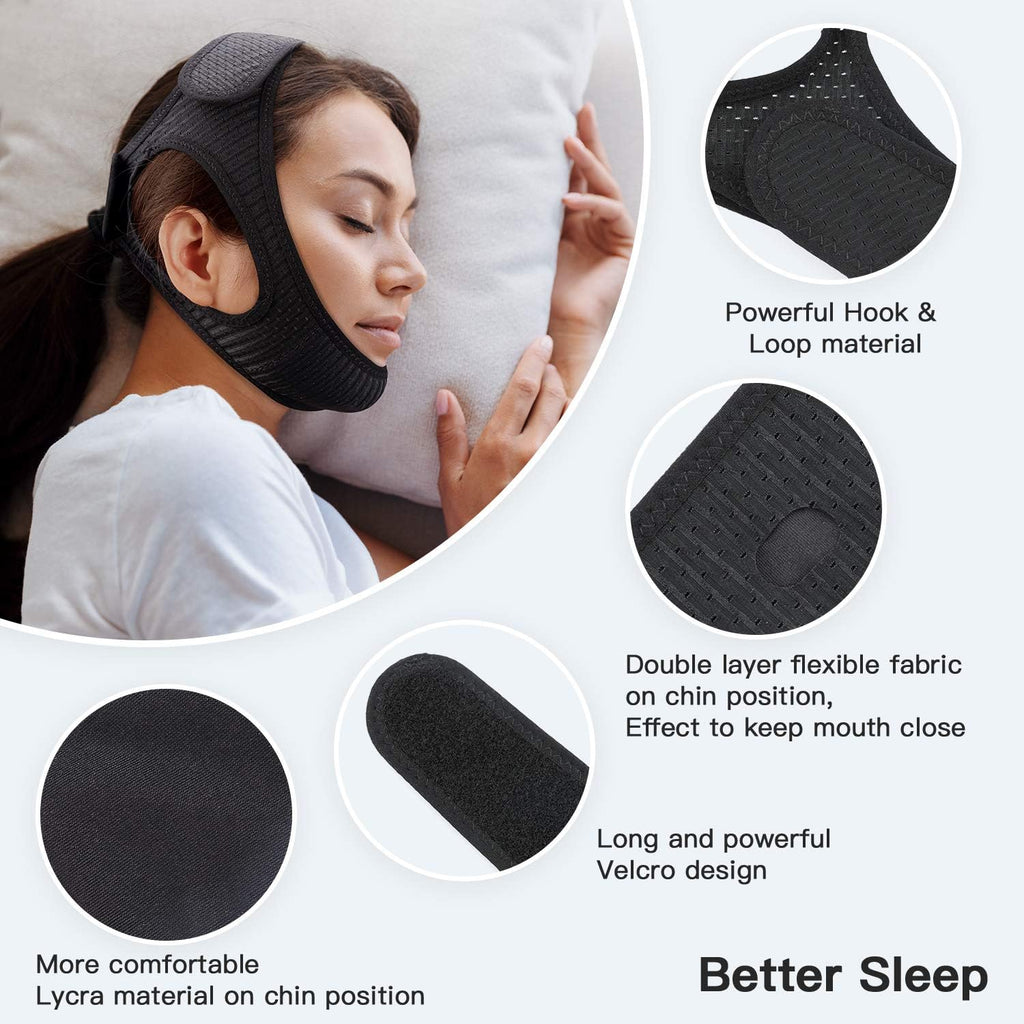 Cintura Anti Ronzio in Tessuto Traspirante per Apnea Notturna - Design Regolabile per Comfort e Stabilità durante il Sonno-VISOTKI