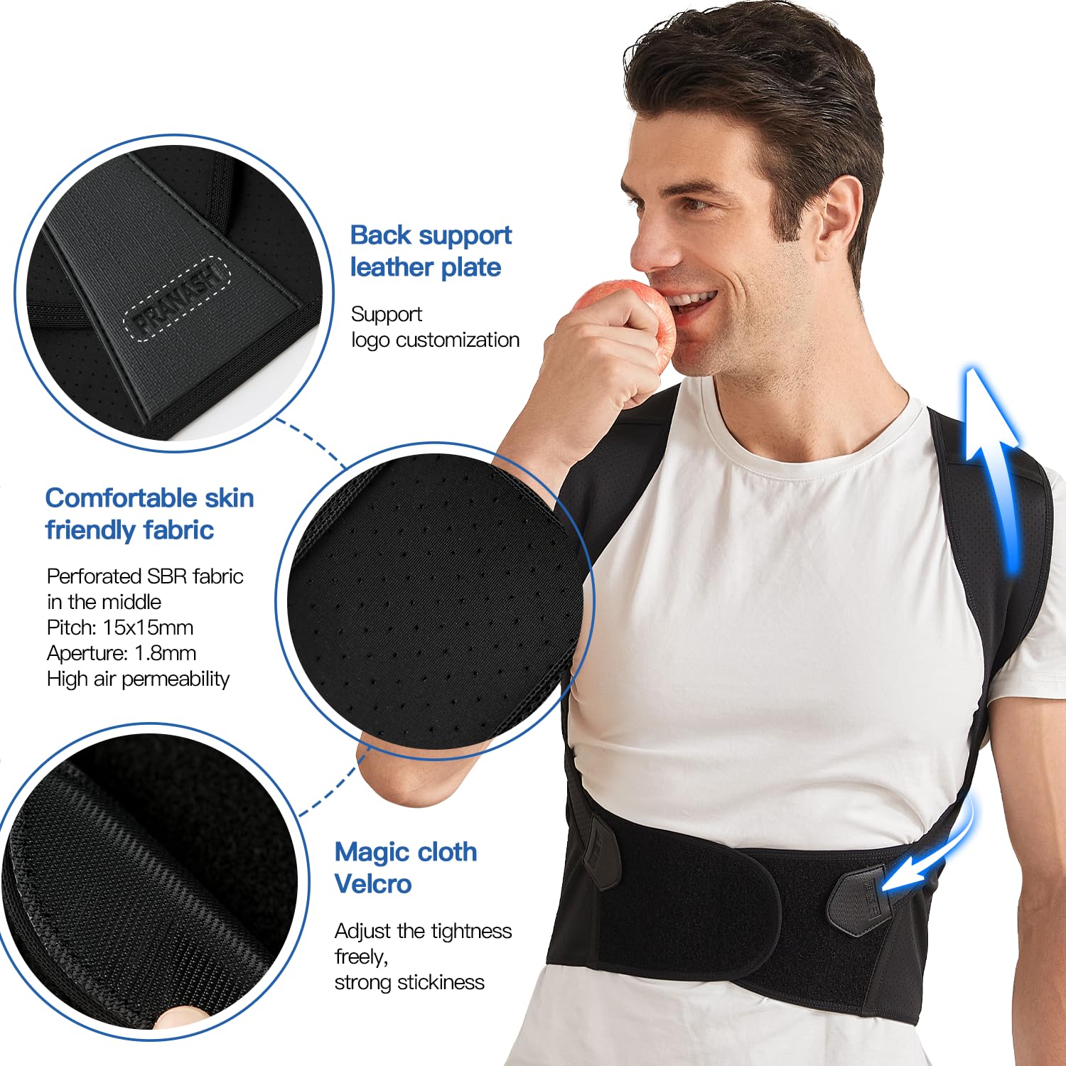 Correttore di Postura Schiena Regolabile in Neoprene per Supporto Ergonomico nella Vita Quotidiana-VISOTKI