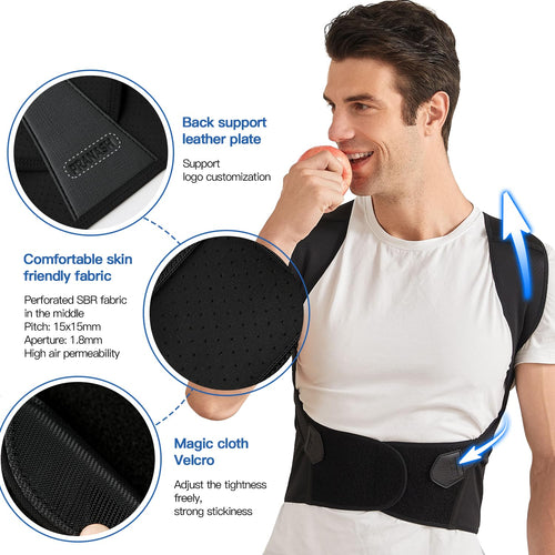 Correttore di Postura Schiena Regolabile in Neoprene per Supporto Ergonomico nella Vita Quotidiana-VISOTKI