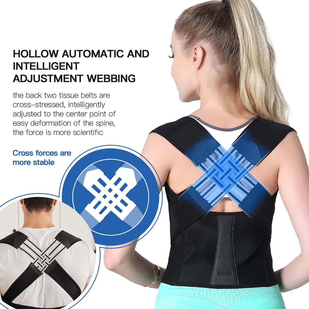 Correttore di Postura Schiena Regolabile in Neoprene per Supporto Ergonomico nella Vita Quotidiana-VISOTKI