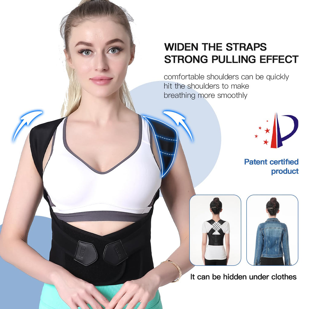 Correttore di Postura Schiena Regolabile in Neoprene per Supporto Ergonomico nella Vita Quotidiana-VISOTKI