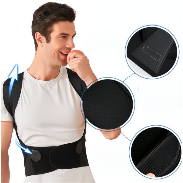 Correttore di Postura per Mal di Schiena - Supporto Ergonomico in Neoprene - Adatto per Uso Quotidiano-VISOTKI
