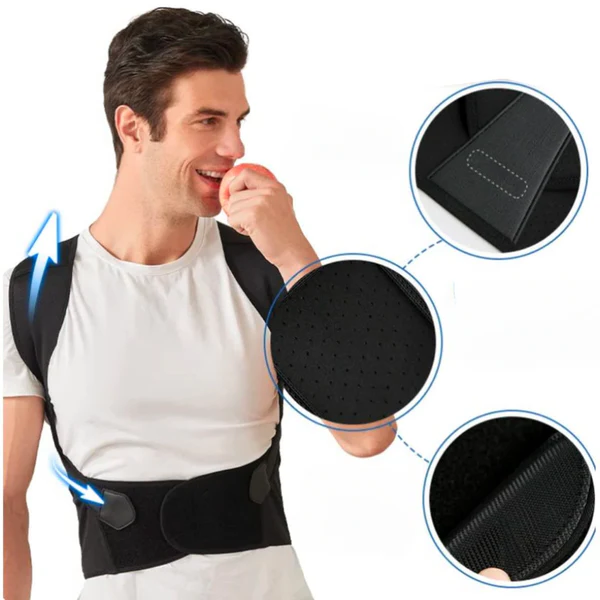 Correttore di Postura per Mal di Schiena in Neoprene - Supporto Ergonomico per Ufficio e Attività Quotidiane-VISOTKI