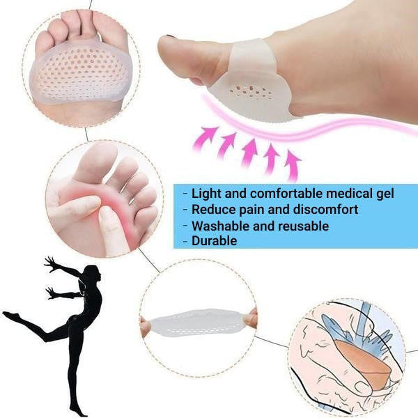 Cuscinetti Metatarsali Traspiranti in Gel - Set di 2 per Comfort e Supporto durante la Camminata-VISOTKI