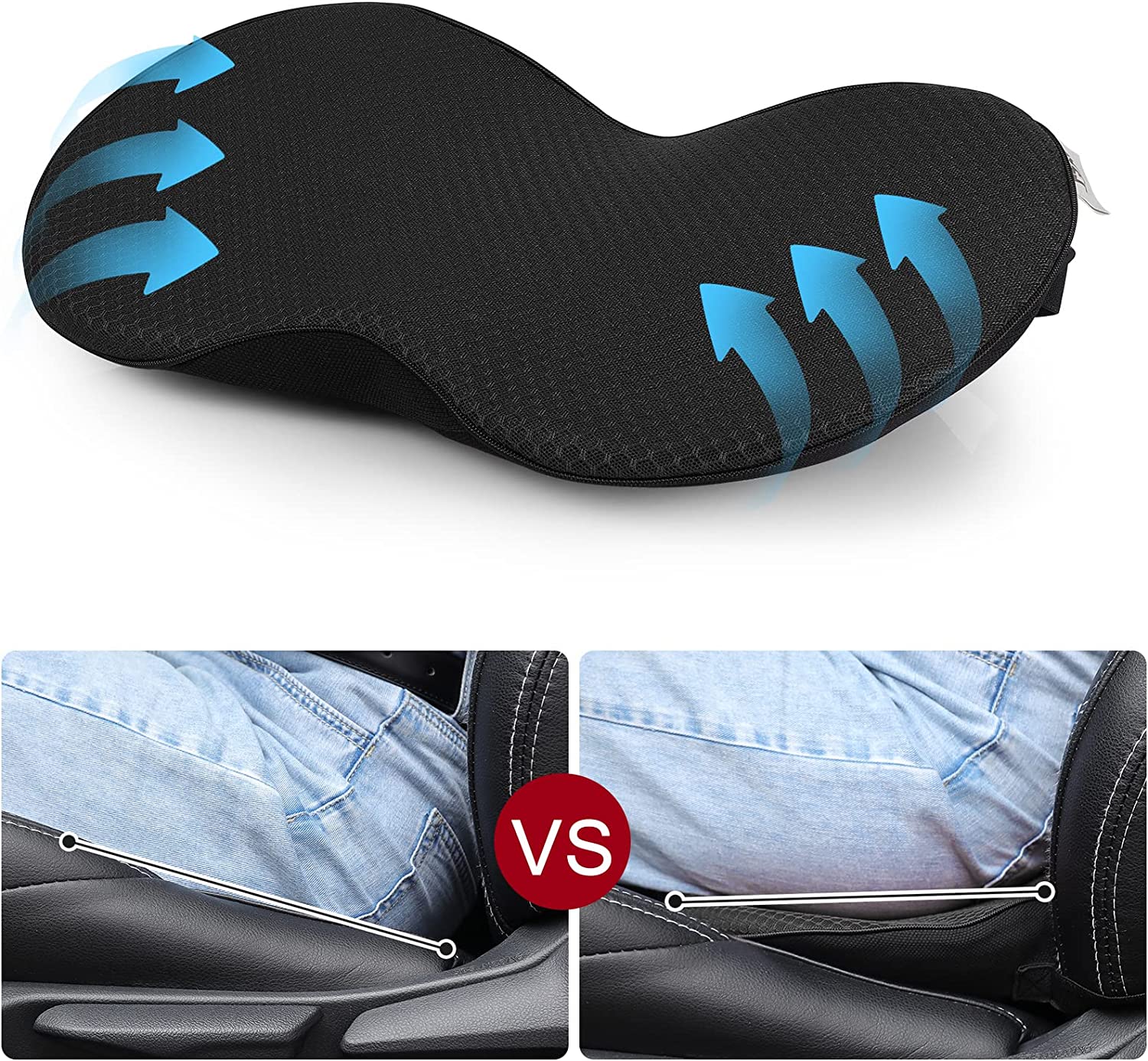 Cuscino Auto Ergonomico in Schiuma Memory per Sedili Bassi - Comfort per Guidatori - Accessorio per Auto-VISOTKI