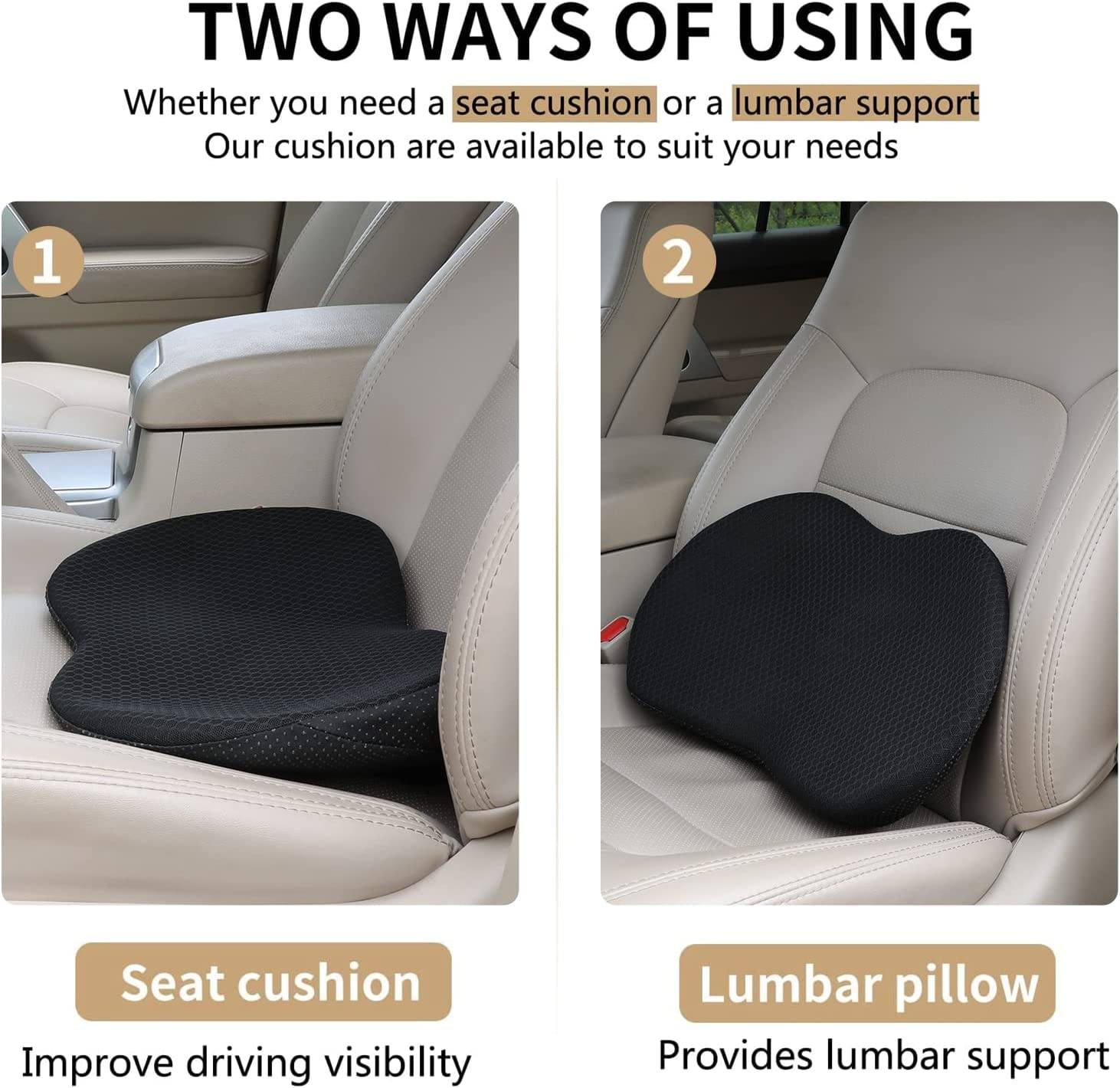 Cuscino Booster Auto Adulto in Schiuma Memory, Design Ergonomico, per Maggiore Comfort in Viaggio-VISOTKI