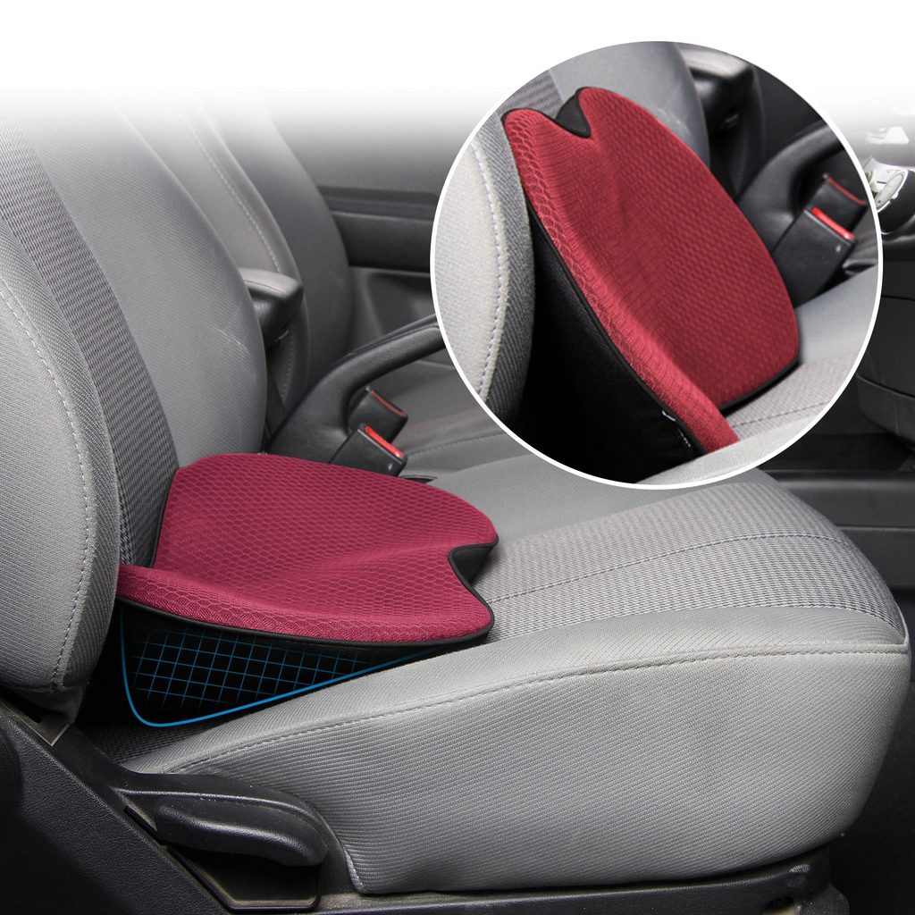 Cuscino Booster Auto Adulto in Schiuma Memory, Design Ergonomico, per Maggiore Comfort in Viaggio-VISOTKI
