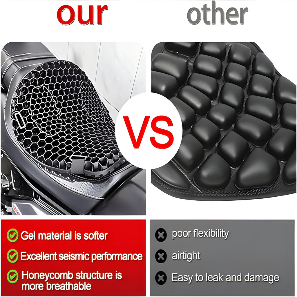 Cuscino Gel per Sella Moto Lungo Viaggio - Comfort e Supporto per Motociclisti - Accessorio per Moto-VISOTKI