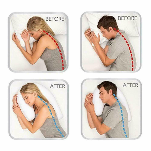 Cuscino Ortopedico per Dormire di Lato con Foro per Orecchio - Design Ergonomico per Comfort Notturno e Supporto Adeguato-VISOTKI