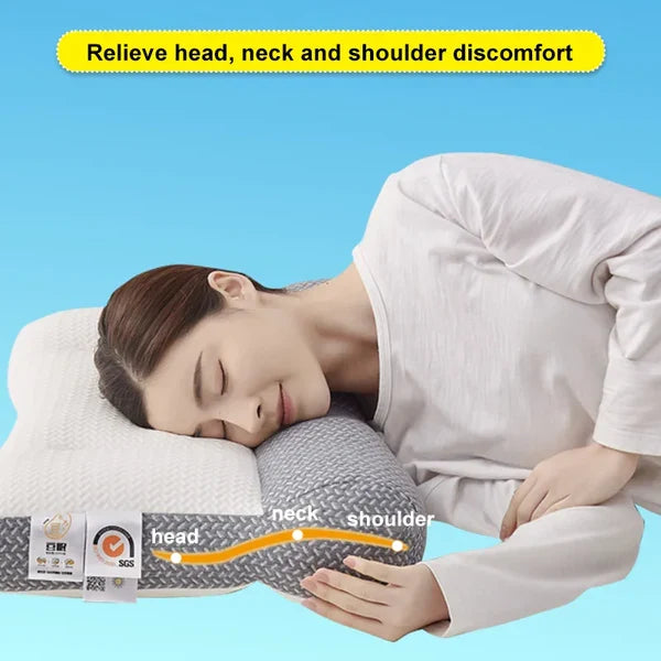 Cuscino Ortopedico per il Collo in Memory Foam per Dormire - Supporto Ergonomico per Sonno Confortevole e Riposante-VISOTKI