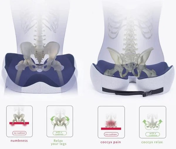 Cuscino Seduta Regolabile in Schiuma Memory per Comfort Ischiatico - Accessorio per Ufficio e Casa-VISOTKI