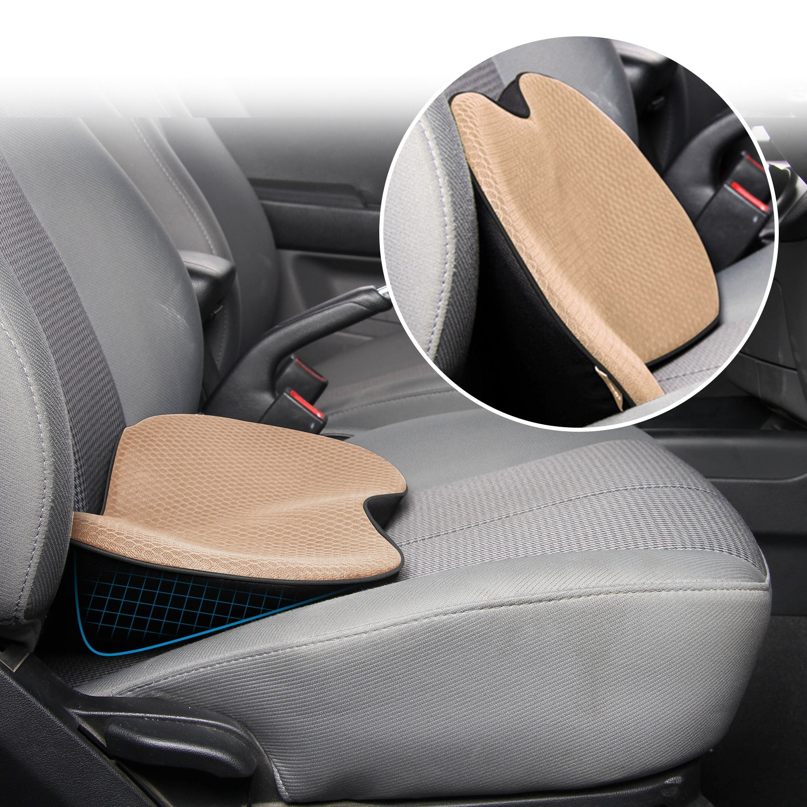 Cuscino Sollevatore Auto per Adulti in Schiuma Memory, Design Ergonomico, Ideale per Viaggi e Comfort in Auto-VISOTKI