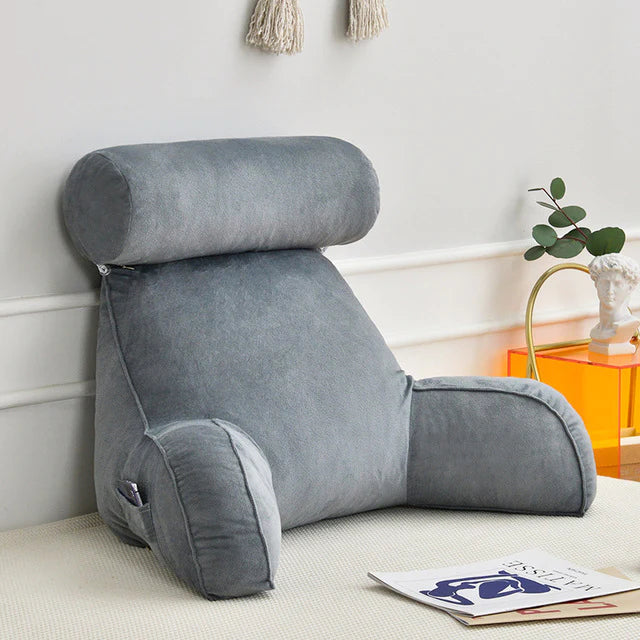 Cuscino da Lettura con Braccia in Cotone Morbido per Letto e Divano, Ideale per Comfort e Relax durante la Lettura-VISOTKI