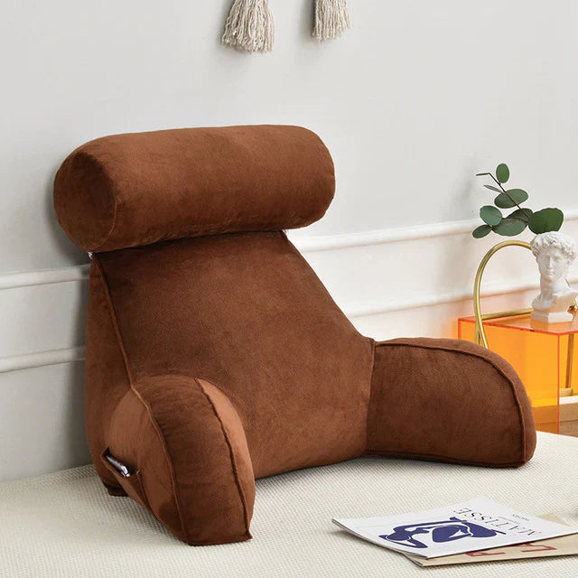 Cuscino da Lettura con Braccia in Cotone Morbido per Letto e Divano, Ideale per Comfort e Relax durante la Lettura-VISOTKI