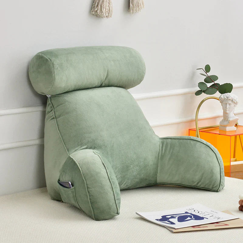 Cuscino da Lettura con Braccia in Cotone Morbido per Letto e Divano, Ideale per Comfort e Relax durante la Lettura-VISOTKI