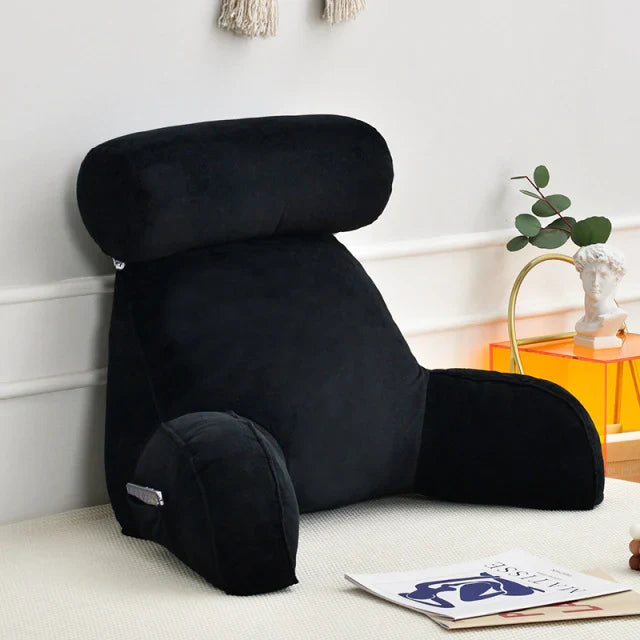 Cuscino da letto per leggere con braccia, in morbido tessuto, design ergonomico, ideale per lettura e relax.-VISOTKI
