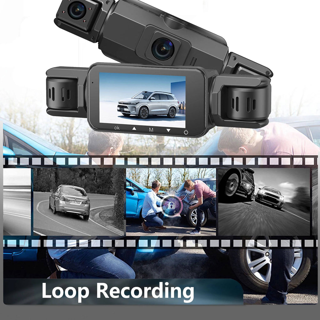 Dash Cam Wireless Anteriore e Posteriore con Visione Notturna e Registrazione HD per Auto-VISOTKI