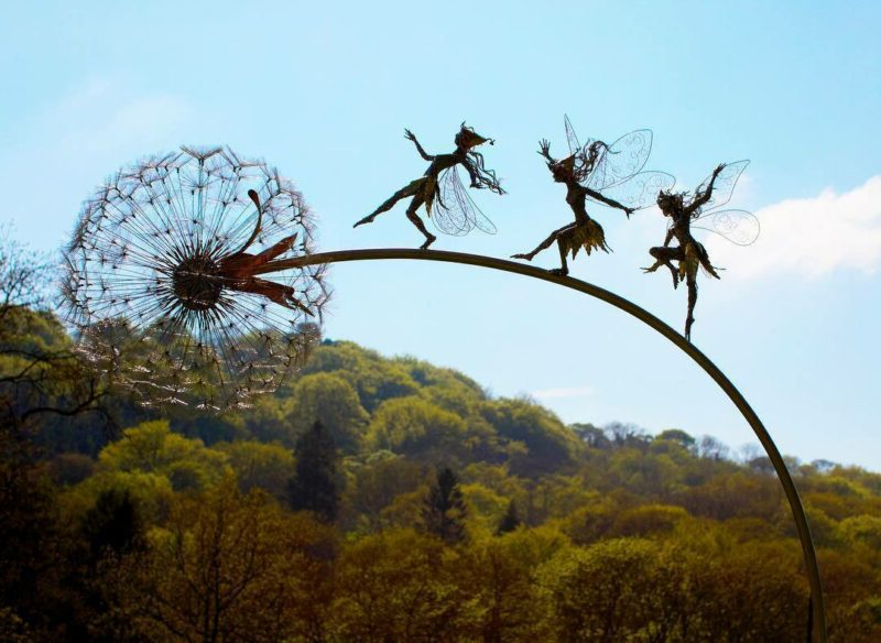 Decorazione Giardino Spiriti Birichini in Resina - Stile Fantastico per Esterni e Interni - Elemento Decorativo per Giardino-VISOTKI