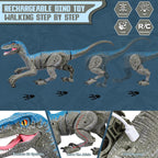 Dinosauro Radiocomandato in Plastica - Giocattolo Interattivo per Bambini - Gioco Educativo e Divertente-VISOTKI
