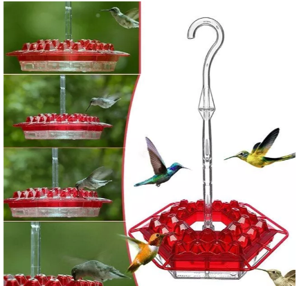 Distributore di Nettare per Colibrì da Appendere all'Esterno in Plastica Resistente, Design Elegante per Giardino e Terrazzo-VISOTKI