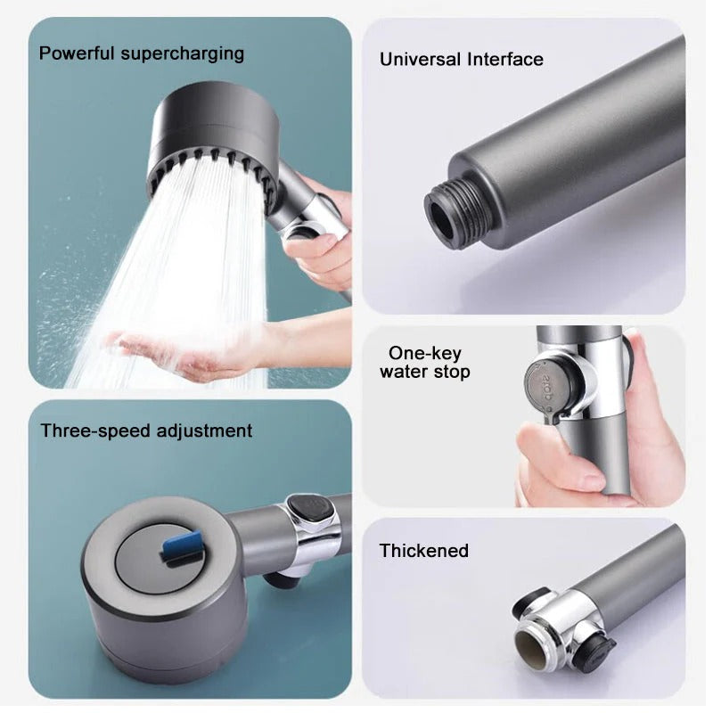 Doccia Alta Pressione in Ottone Cromato con Getto Regolabile per Bagno Moderno-VISOTKI