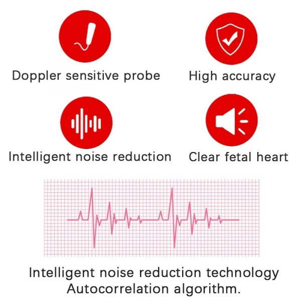 Doppler Fetal per Monitoraggio Battito Cardiaco in Gravidanza - Dispositivo Portatile per Uso Domestico-VISOTKI