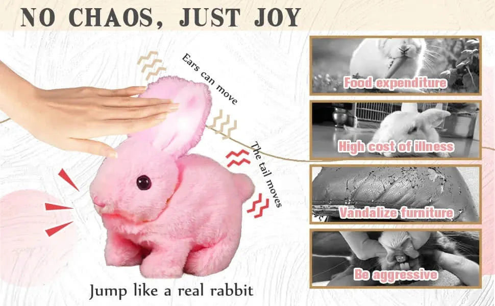 Giocattolo Coniglio in Peluche Morbido per Bambini - Gioco Educativo e Interattivo-VISOTKI