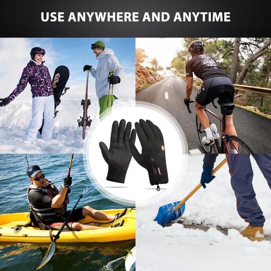 Guanti Termici Unisex con Touch Screen - Guanti Invernali in Tessuto Impermeabile per Attività all'Aperto-VISOTKI