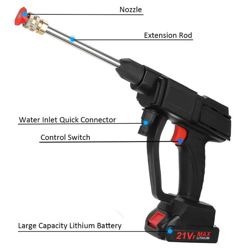 Idropulitrice a Pressione Senza Filo con 2 Batterie - Potente e Portatile per Pulizia Esterni e Interni-VISOTKI