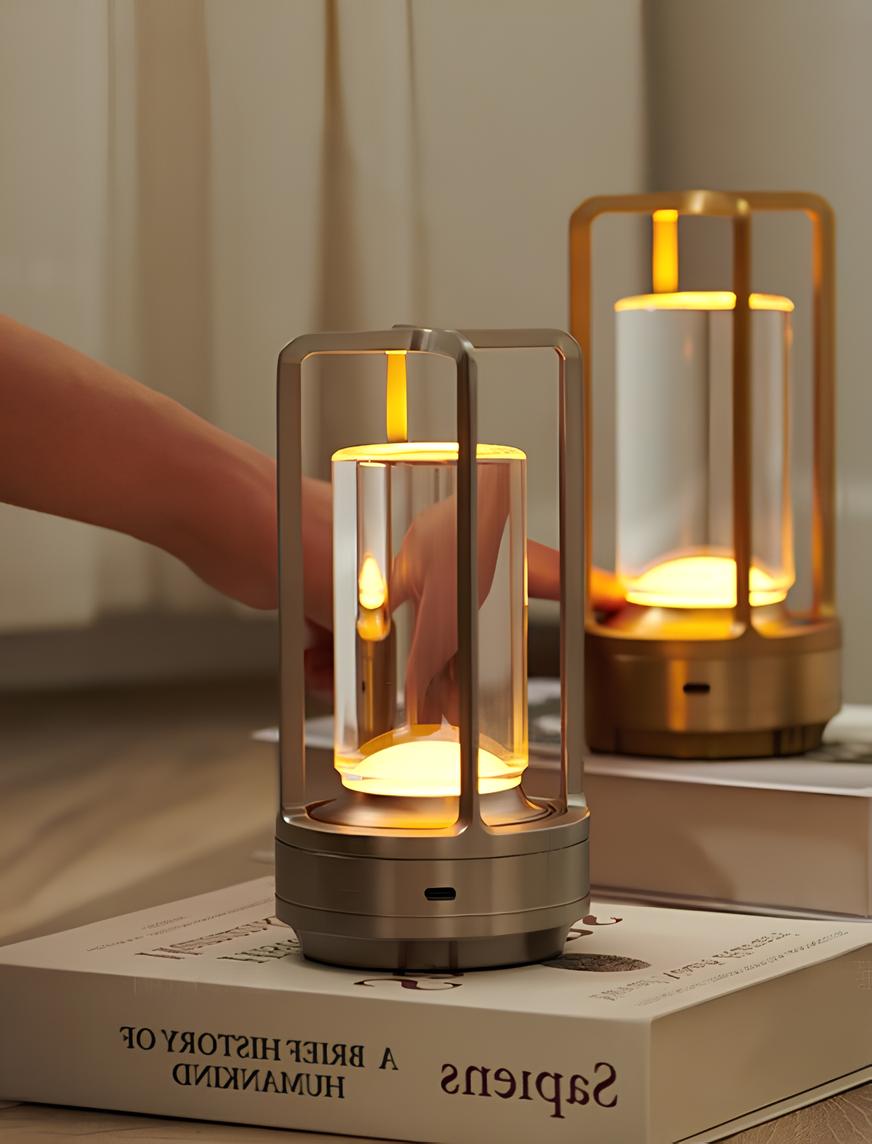 Lampada da Tavolo Senza Fili in Metallo Stile Nordico Moderna per Ufficio e Casa-VISOTKI