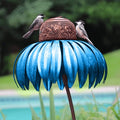 Mangiatore per Uccelli Echinacea in Legno Naturale - Design Decorativo per Giardino e Balcone - Accessorio per Uccelli-VISOTKI