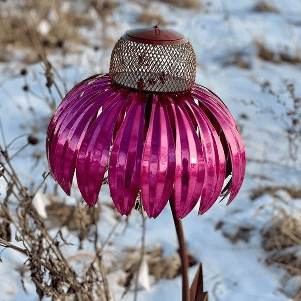 Mangiatore per Uccelli in Echinacea - Design Naturale per Alimentazione Avifauna - Accessorio per Giardino e Balcone-VISOTKI