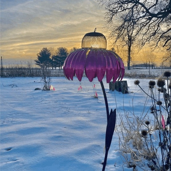 Mangiatore per Uccelli in Echinacea - Design Naturale per Alimentazione Avifauna - Accessorio per Giardino e Balcone-VISOTKI
