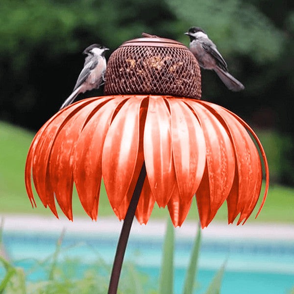 Mangiatore per Uccelli in Echinacea - Design Naturale per Alimentazione Avifauna - Accessorio per Giardino e Balcone-VISOTKI