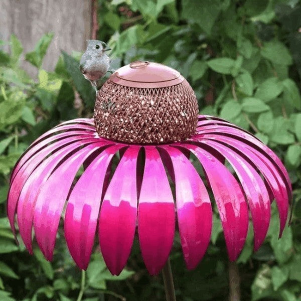 Mangiatore per Uccelli in Echinacea - Design Naturale per Alimentazione Avifauna - Accessorio per Giardino e Balcone-VISOTKI