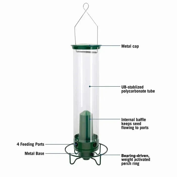 Mangiatore per Uccelli in Metallo Antiscoiattolo con Design Elegante per Giardino e Balcone-VISOTKI
